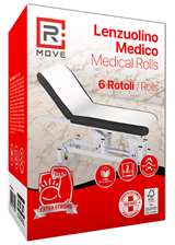 RMove Lenzuolino Medico 60cm x 60m - 2 Veli Pura Cellulosa (6 Rotoli)